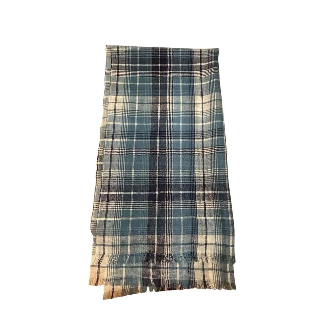 Lands’ End Blue Plaid Winter Scarf